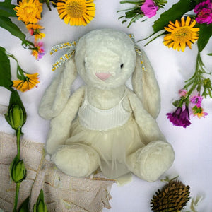 30cm or 35cm Bunny | Blake with white dress and yellow floral bows