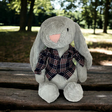 Load image into Gallery viewer, 45cm Bunny | Walder with Blue and Red Plaid Shirt
