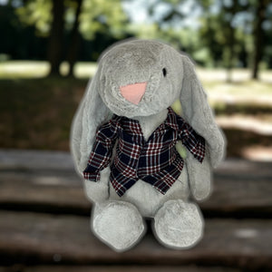 45cm Bunny | Walder with Blue and Red Plaid Shirt