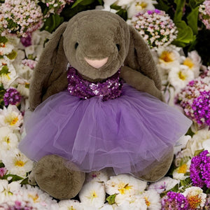 45cm Bunny | Avery with Purple Sequin Tutu Dress