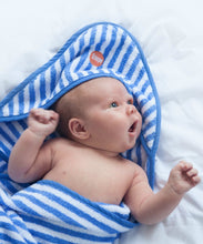 Load image into Gallery viewer, Hooded Baby Towel | Blue Strip