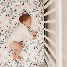 Load image into Gallery viewer, Organic Fitted Cot Sheet | Watercolour Blossom