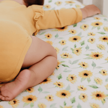 Load image into Gallery viewer, Organic Fitted Cot Sheet | Sunflower