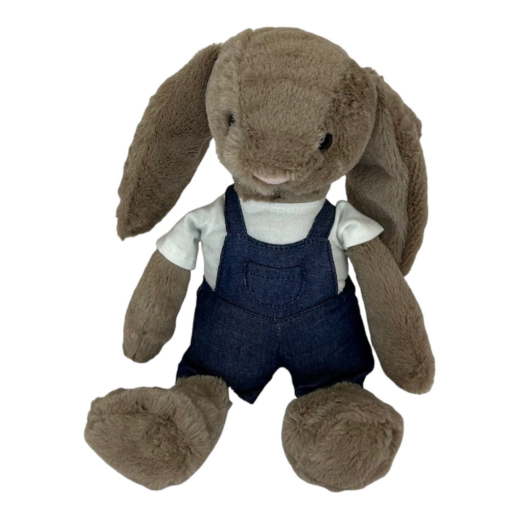 30cm Bunny | Avery with White T-Shirt and Dungaree Shorts