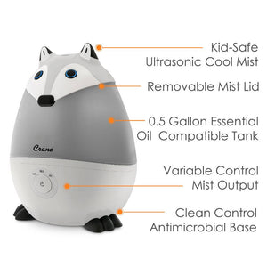 Crane Adorable Mini Cool Mist Humidifier and Aroma Diffuser | Fox