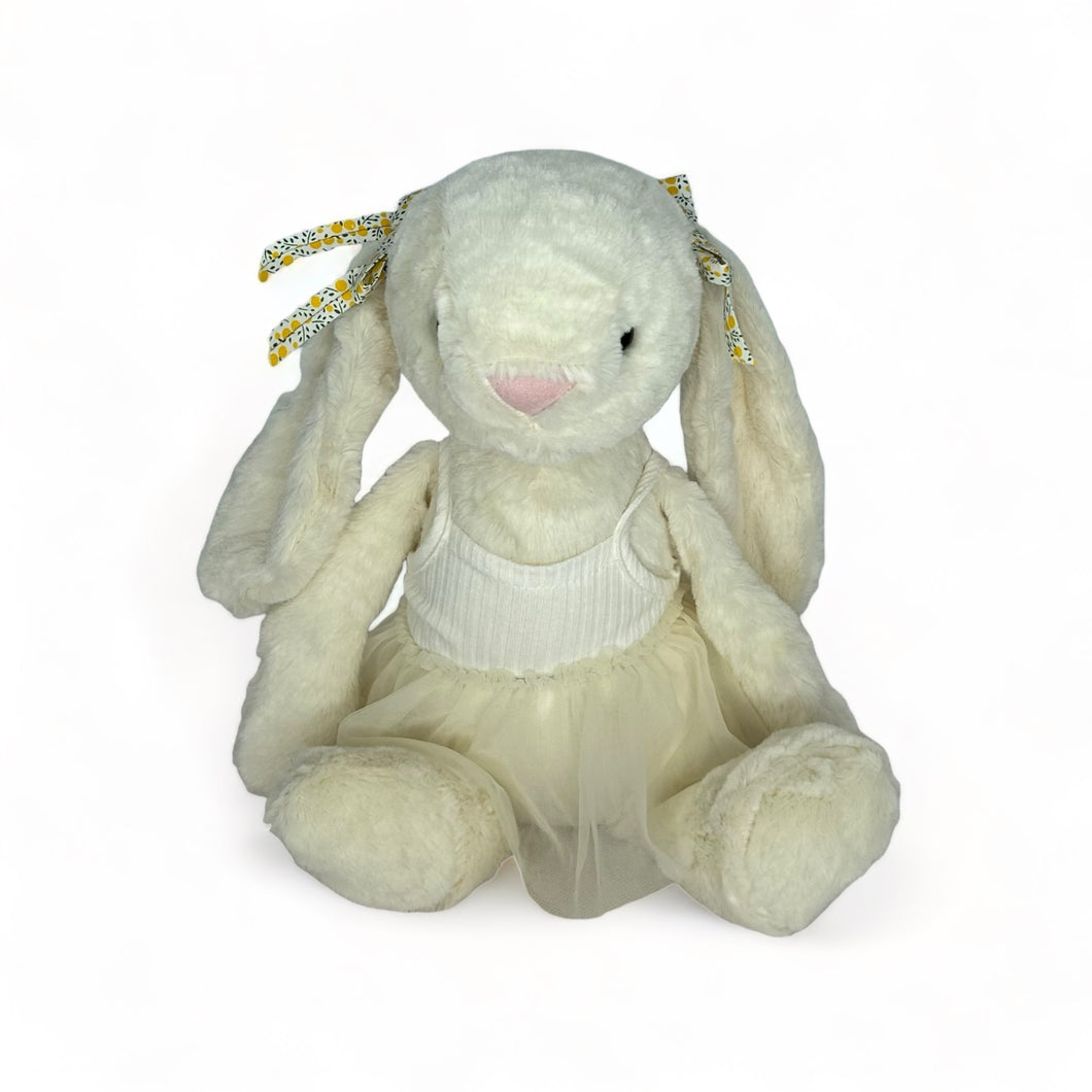 30cm or 35cm Bunny | Blake with white dress and yellow floral bows