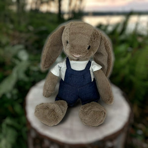 30cm Bunny | Avery with White T-Shirt and Dungaree Shorts