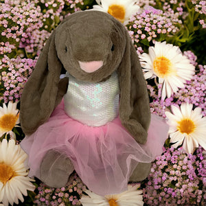 45cm Bunny | Avery with Pink and White Sequin Tutu Dress