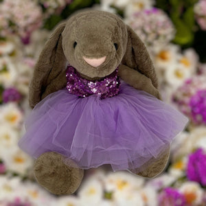 45cm Bunny | Avery with Purple Sequin Tutu Dress