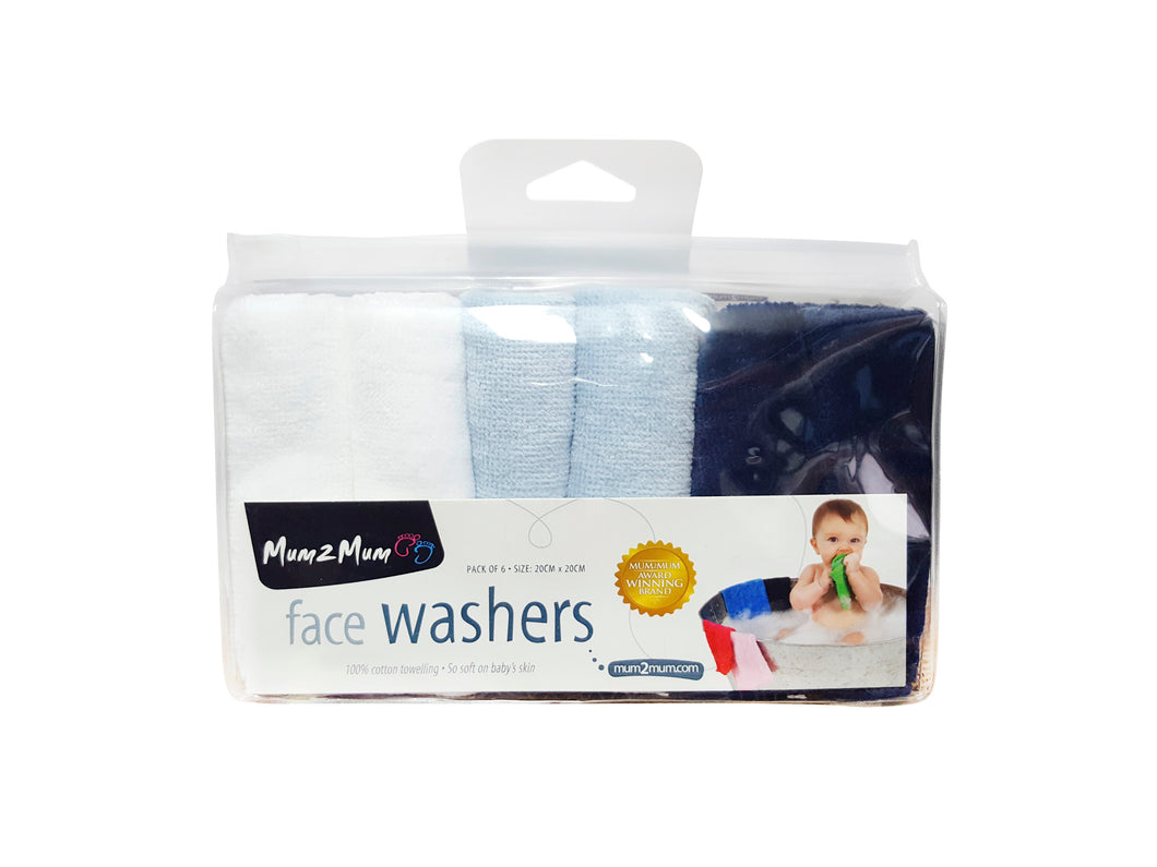 Face Washers | 6 Pack | Multiple colour options