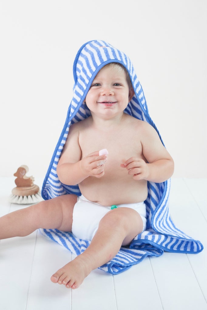 Hooded Baby Towel | Blue Strip