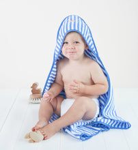 Load image into Gallery viewer, Hooded Baby Towel | Blue Strip
