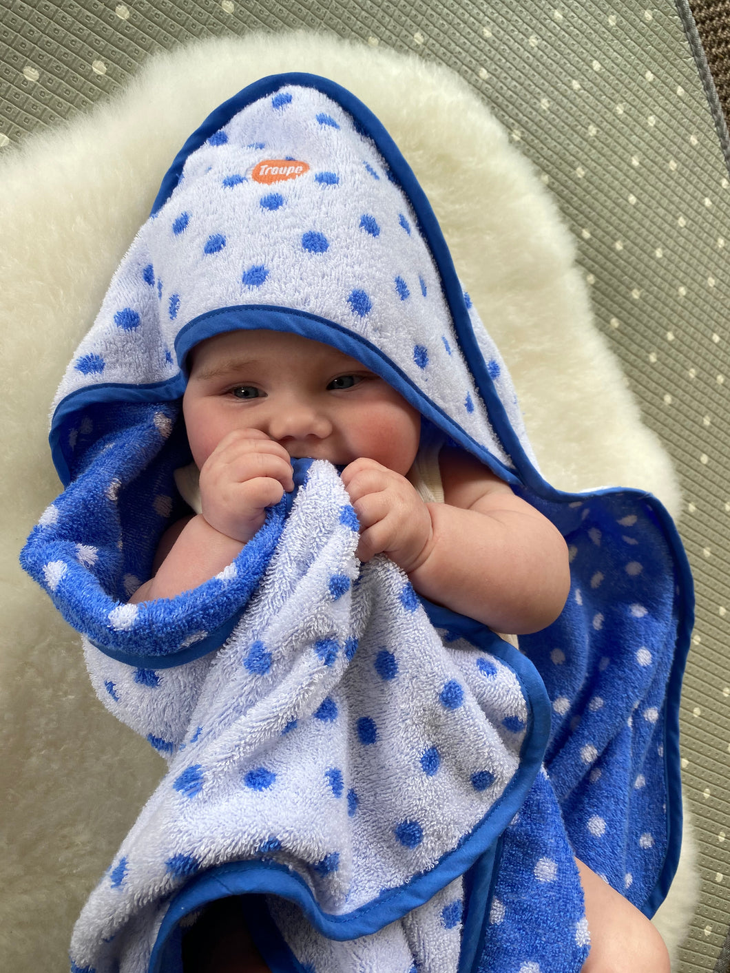 Hooded Baby Towel | Blue Dot