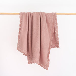 Heirloom Knit Blanket | Rose Pink